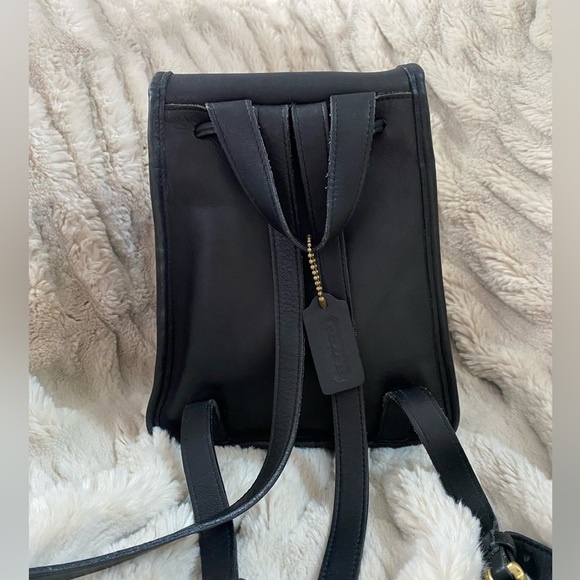 Vintage Coach Legacy Mini Daypack/Backpack Black Leather 9960 - Picture 3 of 12